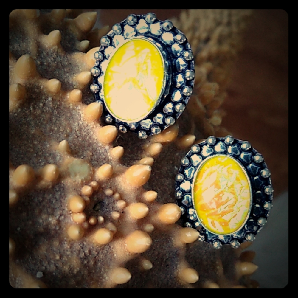 🌟 YELLOW ABALONE CUFFLINKS